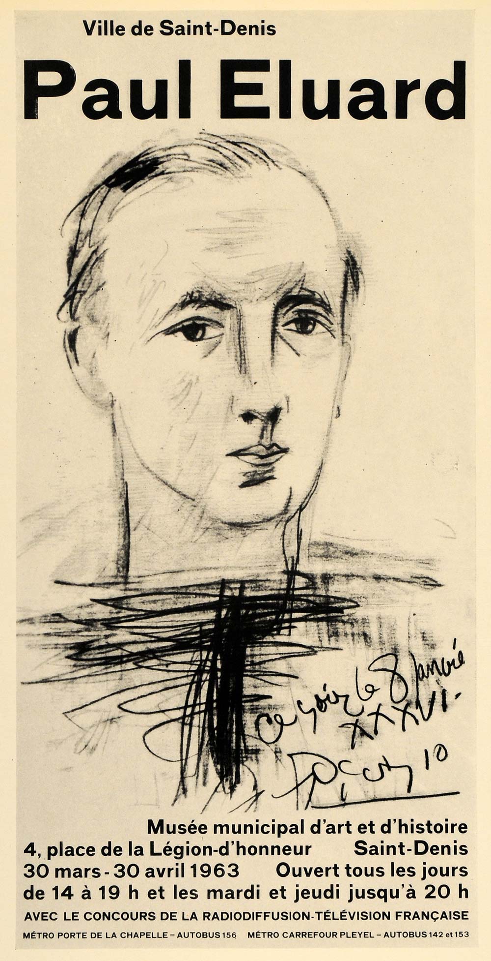 1971 Print Picasso Paul Eluard Saint Denis France 1963 - ORIGINAL PIC3