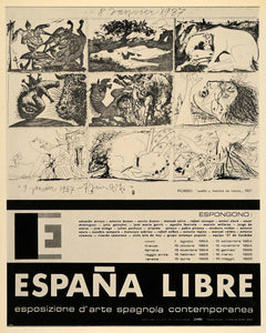 1971 Print Picasso Espana Libre Free Spain Art Poster - ORIGINAL PIC3