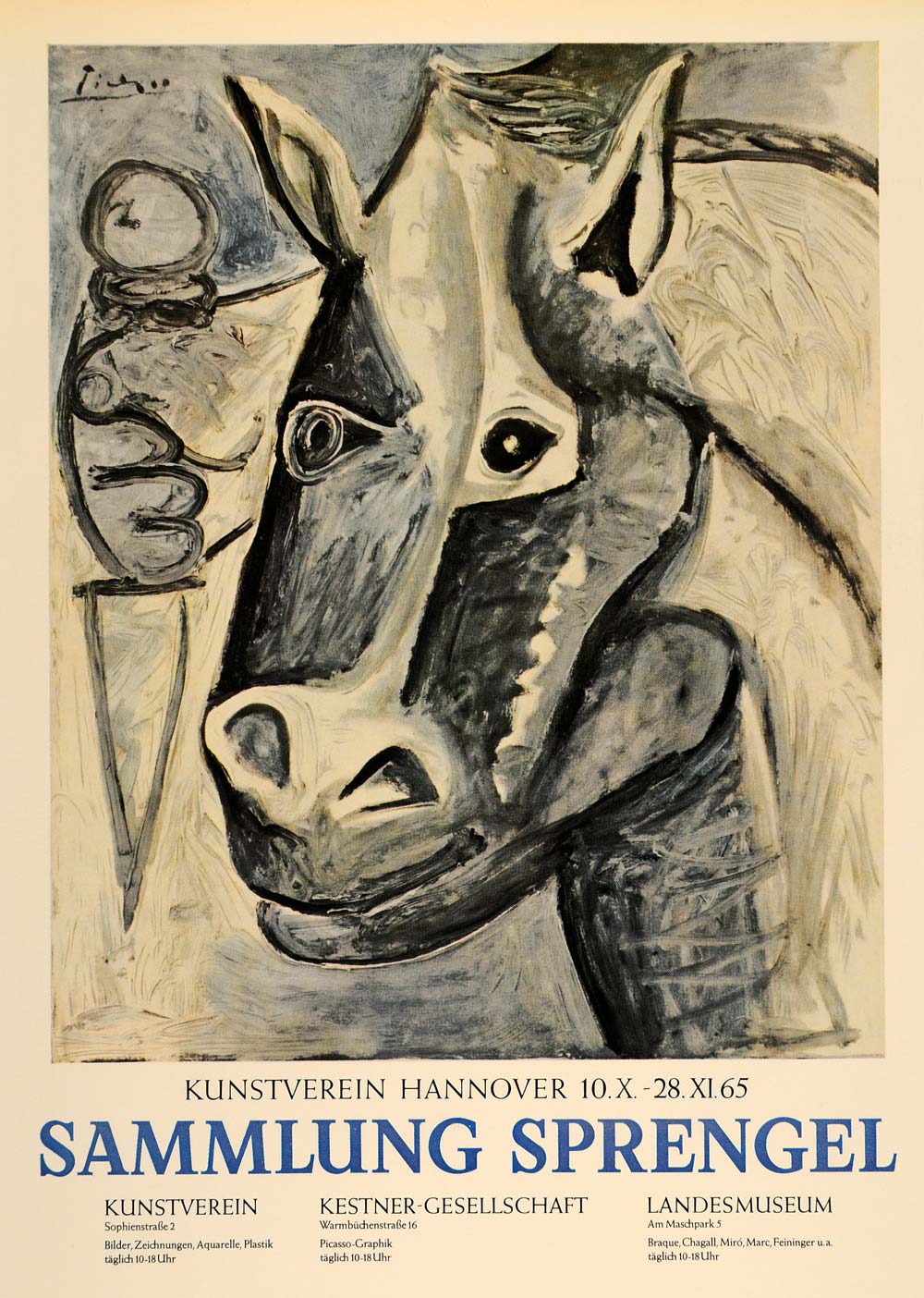 1971 Print Picasso Sprengel Collection Horse Art Poster - ORIGINAL PIC3