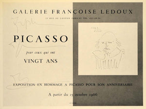 1971 Print Picasso Galerie Francoise Ledoux Poster 1966 - ORIGINAL PIC3