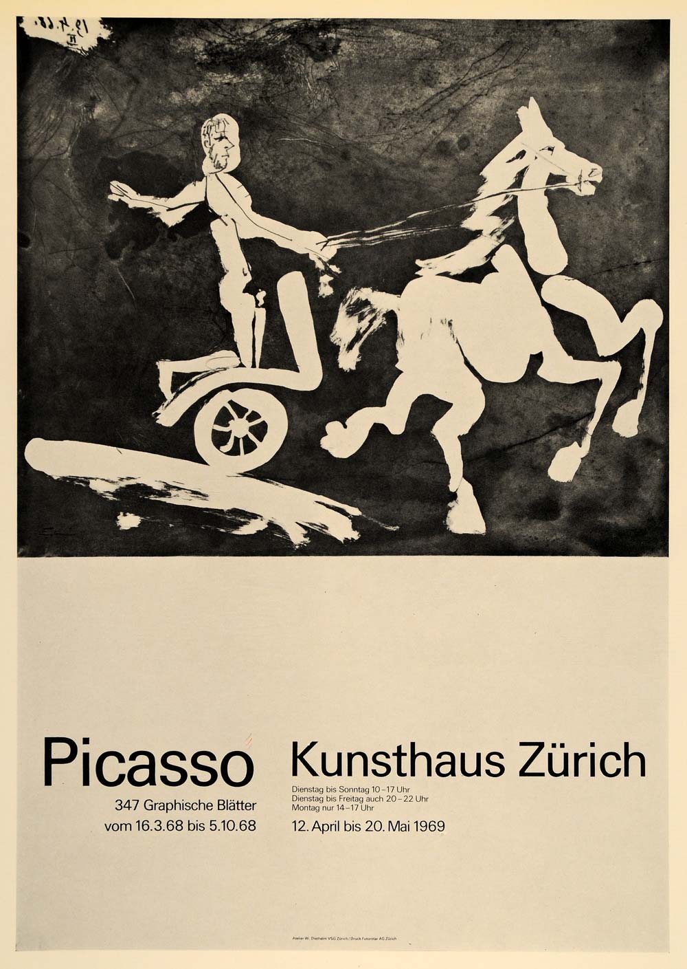 1971 Print Picasso Chariot Kunsthaus Zurich Poster 1969 - ORIGINAL PIC3