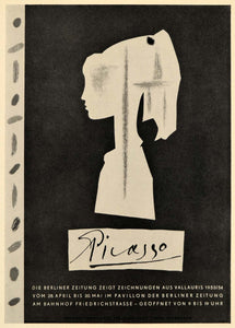 1971 Print Picasso Berliner Zeitung Drawings Poster - ORIGINAL PIC3