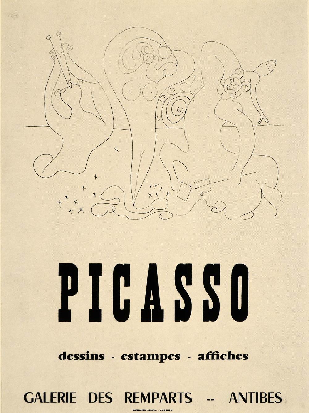 1971 Print Picasso Nude Poster Galerie Remparts Antibes - ORIGINAL PIC3