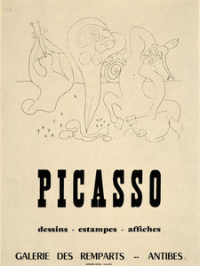 1971 Print Picasso Nude Poster Galerie Remparts Antibes - ORIGINAL PIC3