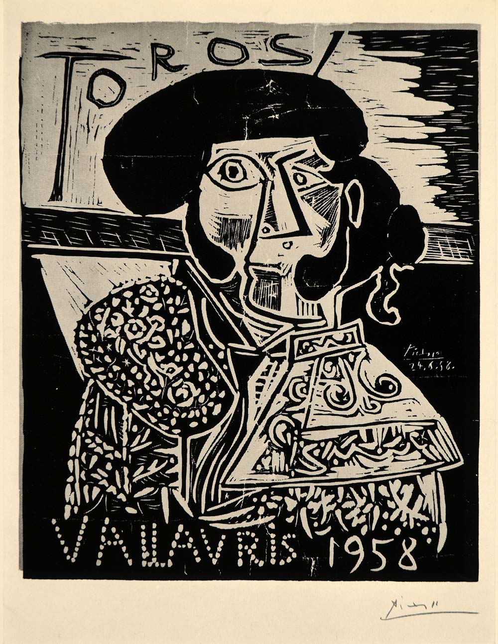 1971 Print Picasso Matador Toros Vallauris Poster 1958 - ORIGINAL PIC3