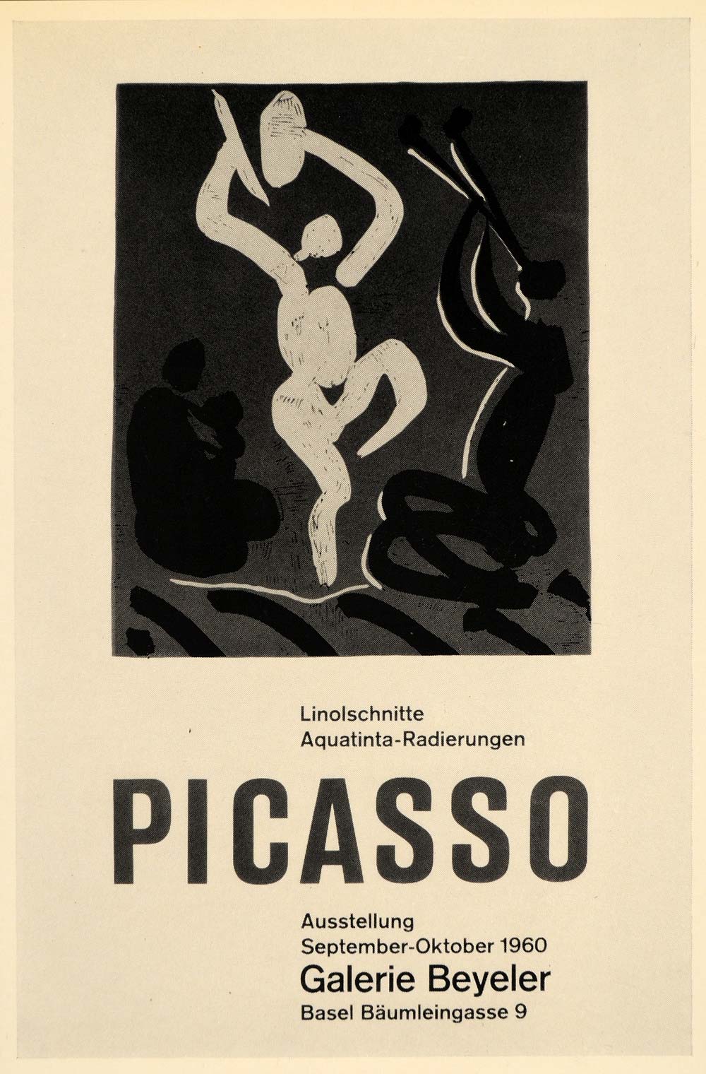 1971 Print Picasso Dancer Music Galerie Beyeler Poster - ORIGINAL PIC3