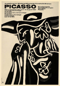 1971 Print Picasso Art Kunsthalle Bremen Poster 1961 - ORIGINAL PIC3