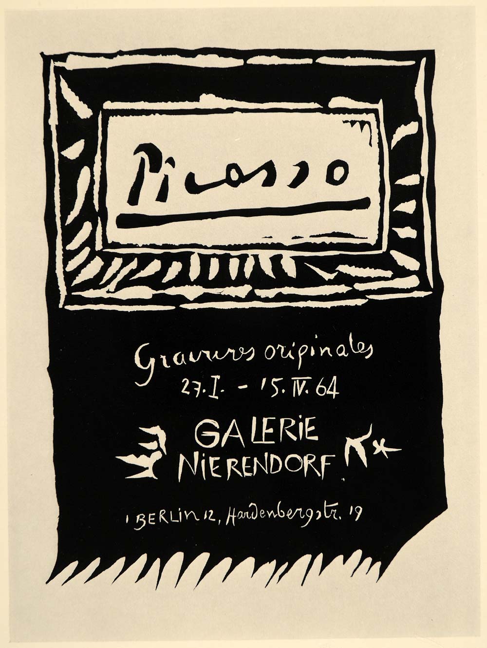 1971 Print Picasso Art Galerie Nierendorf Berlin Poster - ORIGINAL PIC3