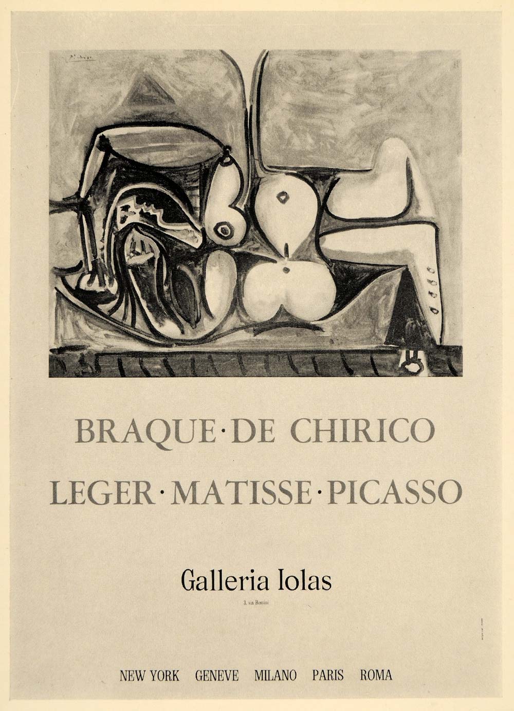 1971 Print Picasso Braque Leger Galerie Iolas Poster - ORIGINAL PIC3