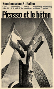 1971 Print Picasso Concrete Sculpture St. Gallen Poster - ORIGINAL PIC3