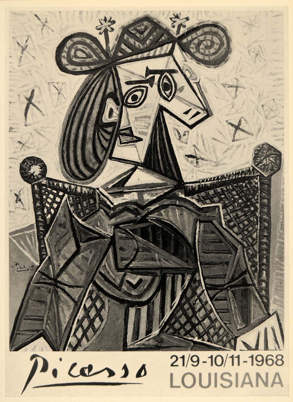 1971 Print Pablo Picasso Louisiana Denmark Poster 1968 - ORIGINAL PIC3
