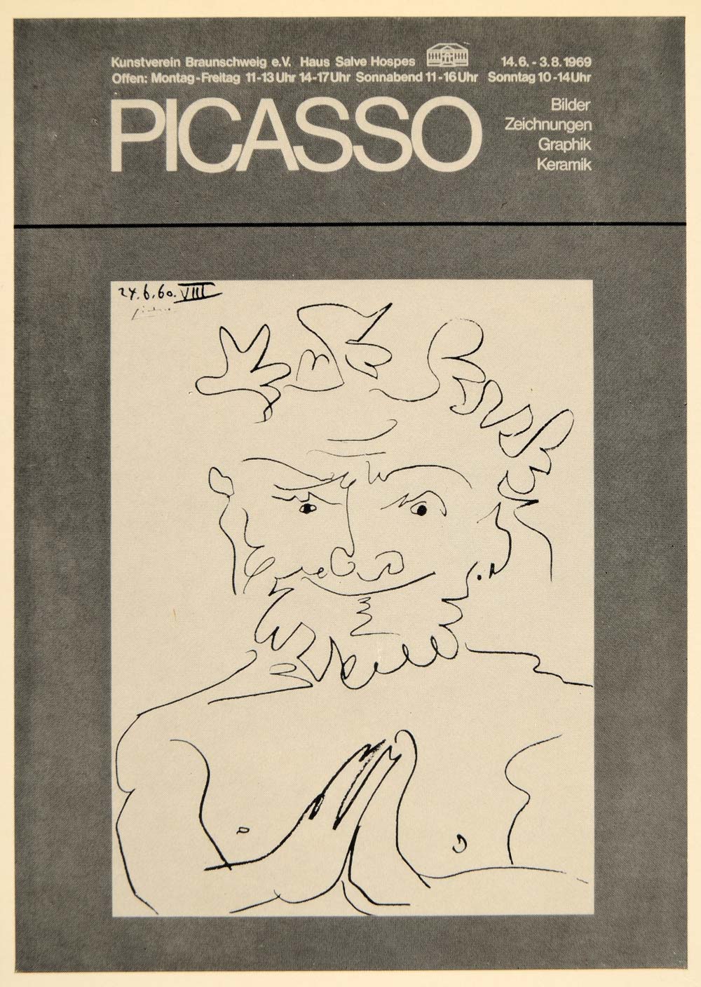 1971 Print Picasso Kunstverein Braunschweig Poster 1969 - ORIGINAL PIC3