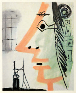 1966 Print Pablo Picasso Original Lady Profile Big Nose - ORIGINAL