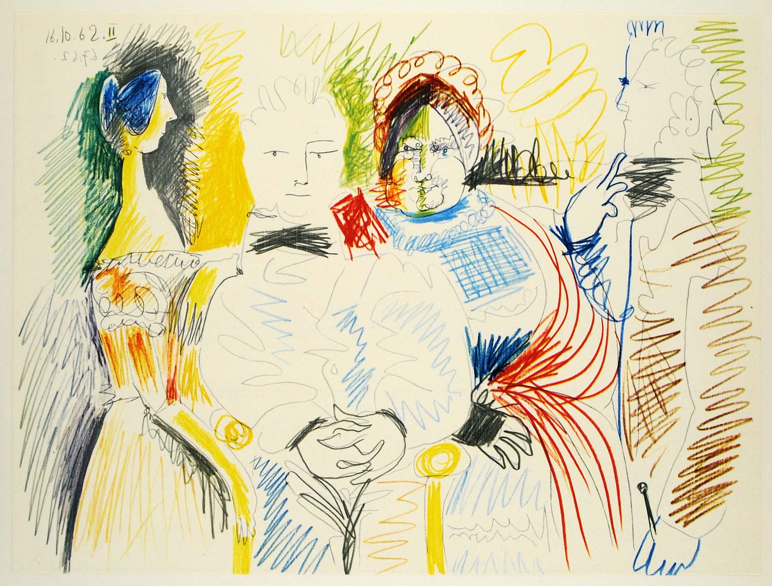 1966 Print Pablo Picasso Original People Faces Portrait - ORIGINAL