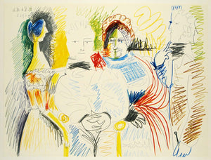 1966 Print Pablo Picasso Original People Faces Portrait - ORIGINAL