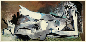 1966 Print Pablo Picasso Original Nude Woman White Cat - ORIGINAL