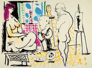 1966 Lithograph Pablo Picasso Nude Woman Painter Secrets d'alcove d'un atelier