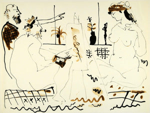 1966 Lithograph Pablo Picasso Painter Nude Woman Art Helene Parmelin Cramer 134