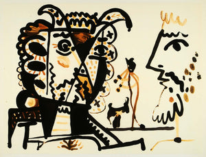 1966 Lithograph Pablo Picasso Abstract Horned Animal - ORIGINAL