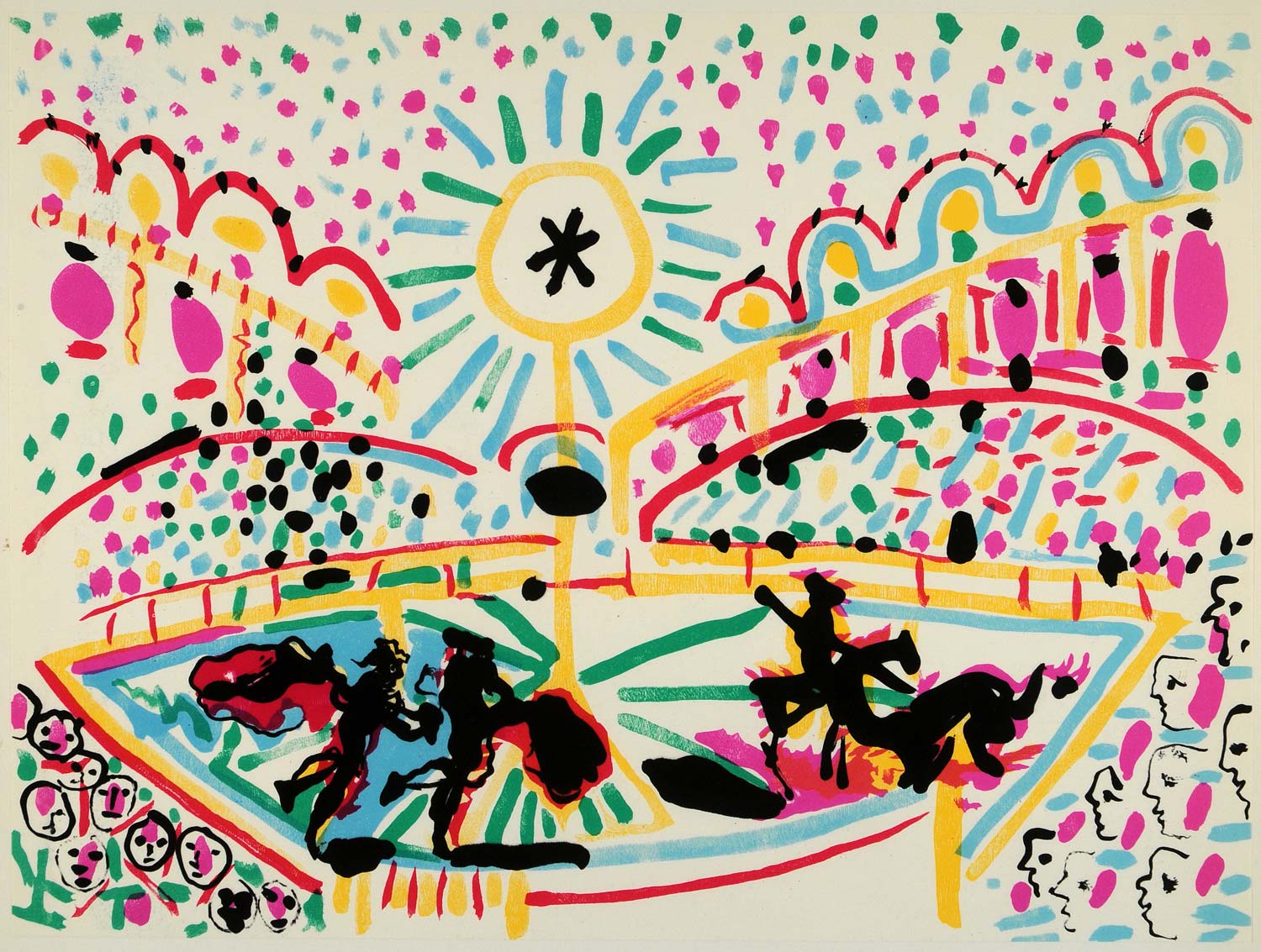 1966 Lithograph Pablo Picasso Bullfight Arena 134 Secrets d'alcove d'un atelier