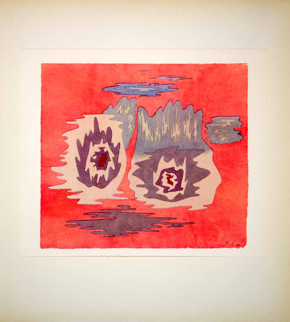 1958 Color Print Paul Klee Place of the Twins Zwillinge Abstract