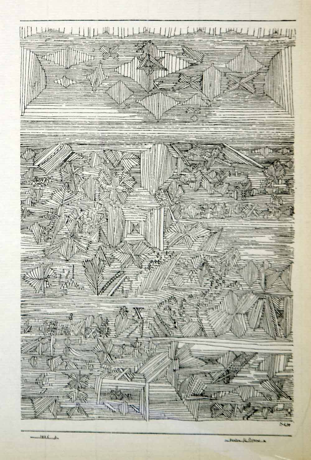 1958 Print Paul Klee Garden Garten of Orpheus Abstract Line Drawing Art PL1