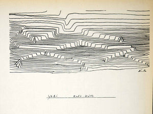 1958 Print Paul Klee Site of Worship Kultstatte Abstract Line Drawing Art PL1