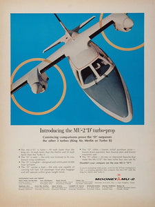 1969 Ad Mooney MU 2D Turbo Prop Corporate Airplane - ORIGINAL ADVERTISING