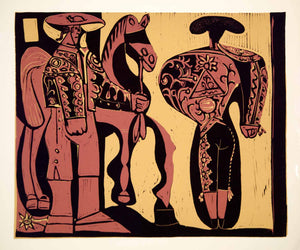 1963 Lithograph Picasso Picador Matador Bullfight Horse Bullfighting Linocut Art