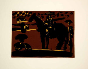 1963 Lithograph Picasso Mounted Picador Horse Bullfight Corrida de Toros Linocut