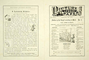 1882 Picture Lesson Paper Jan. Methodist Episcopal Church Bible Study PLP1