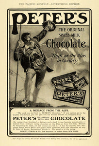1906 Ad Peter's Swiss Milk Chocolate Lamont Corliss NY - ORIGINAL PM2