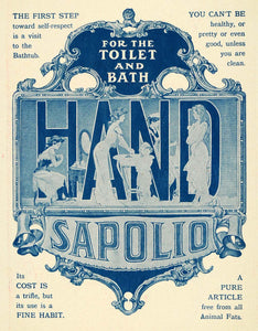 1906 Ad Hand Sapolio Toiletry Bath Skin Care Victorian - ORIGINAL PM2