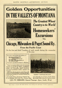 1911 Ad Chicago Milwaukee Puget Sound Railway Montana - ORIGINAL ADVERTISING PM2