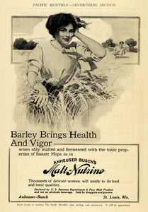 1911 Ad Malt Nutrine Anheuser Busch Barley Health Drink - ORIGINAL PM2