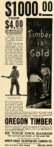 1908 Ad Oregon Timber Lumber Gifford Pinchot Portland - ORIGINAL ADVERTISING PM2
