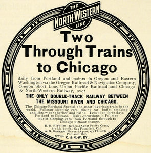 1904 Ad Northwestern Line Train Railway Ritchie Barker - ORIGINAL PM2