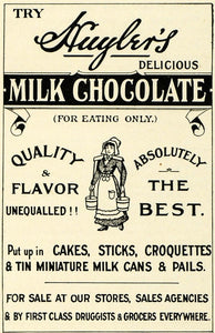 1904 Ad Huyler's Milk Chocolate Candy Sweets Grocers - ORIGINAL ADVERTISING PM2