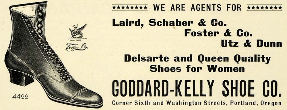 1905 Ad Goddard-Kelly Shoe Boot Laird Schaber Foster - ORIGINAL ADVERTISING PM2
