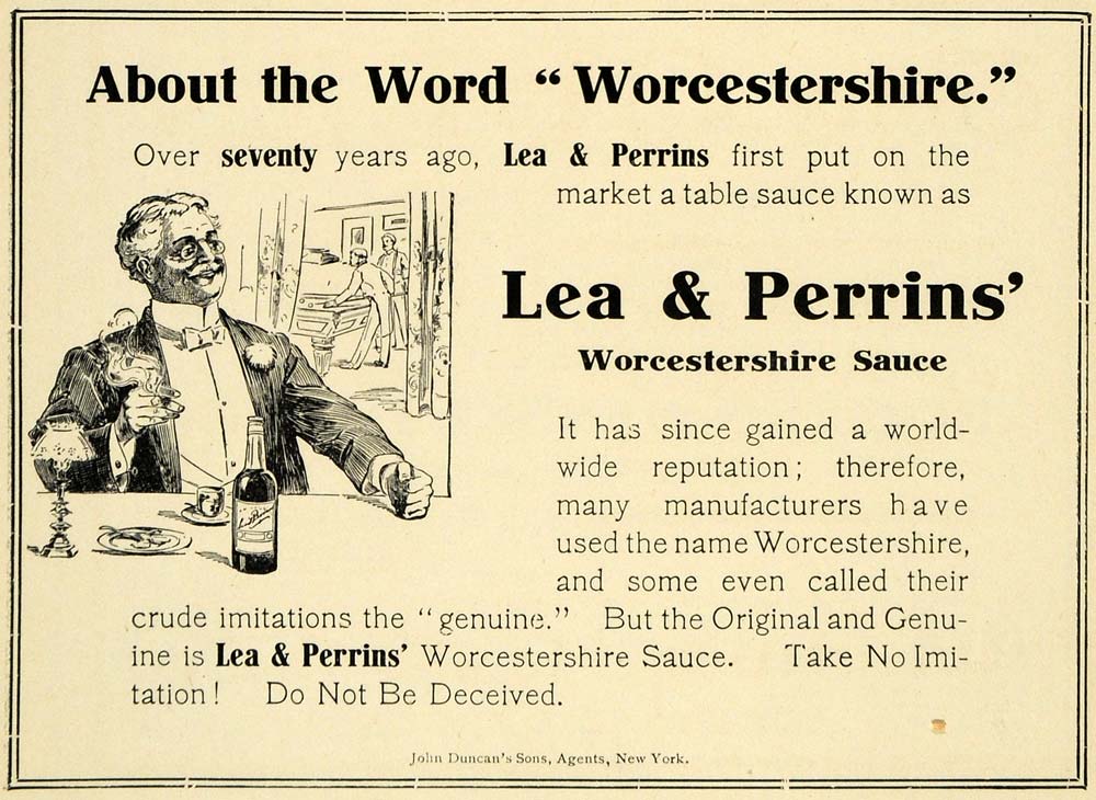 1905 Ad Lea Perrins Worcestershire Sauce Dinner Food - ORIGINAL ADVERTISING PM2