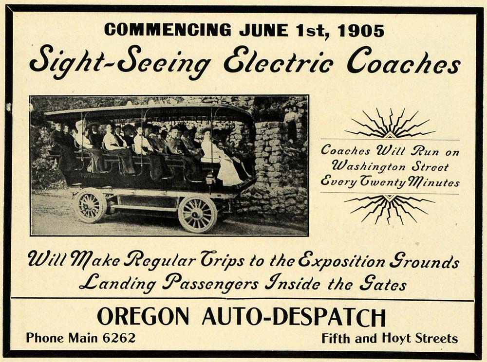 1905 Ad Electric Coach Oregon Exposition Portland Fair - ORIGINAL PM2