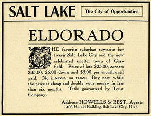1906 Ad Salt Lake Eldorado Howell Best City Real Estate - ORIGINAL PM2
