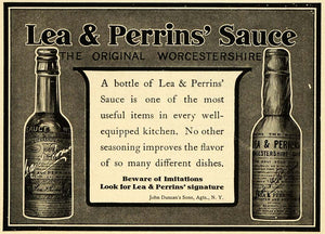 1907 Ad Lea Perrins Worcestershire Sauce Food Flavor - ORIGINAL ADVERTISING PM2
