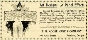 1899 Ad Art Moorehouse Wallpaper Home Decor Portland - ORIGINAL ADVERTISING PM2