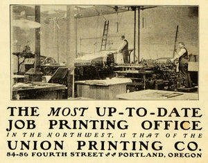 1901 Ad Union Printing Job Portland Northwest Paper - ORIGINAL ADVERTISING PM2