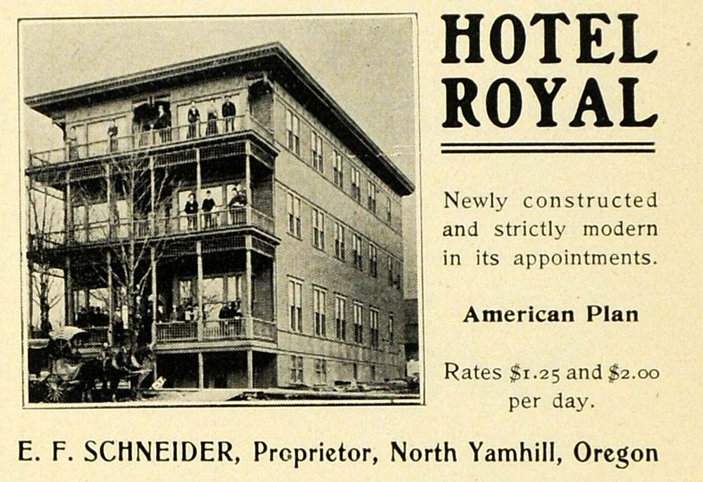 1903 Ad Hotel Royal Schneider Yamhill Oregon Room Tour - ORIGINAL PM2