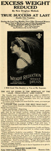 1911 Ad Weight Reduction Marjorie Hamilton Denver Drug - ORIGINAL PM2