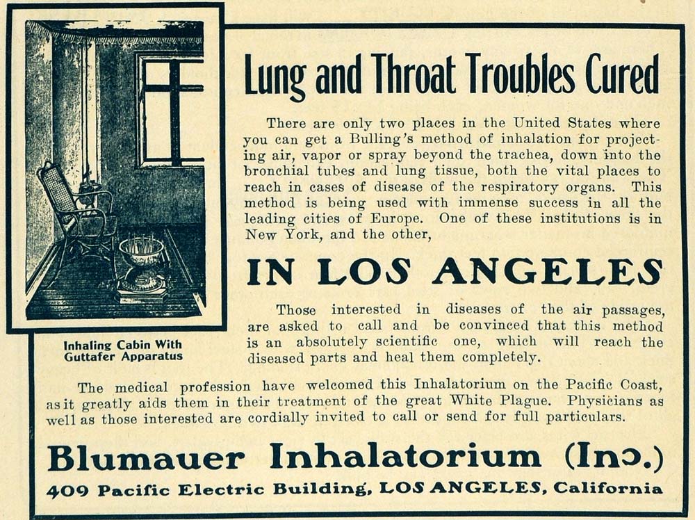 1907 Ad Blumauer Inhalatorium Lung Throat Cabin Health - ORIGINAL PM2