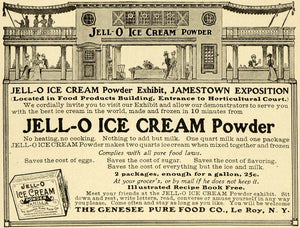 1907 Ad Jell-O Ice Cream Powder Genesee Pure Food Expo - ORIGINAL PM2