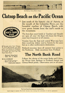 1911 Ad North Bank Road Railroad Clatsop Beach Oregon - ORIGINAL ADVERTISING PM2